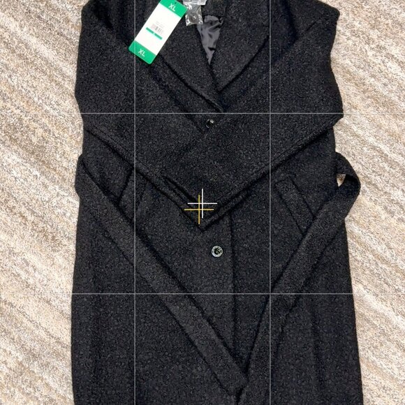 Kenneth Cole Womens Boucle Wrap Coat Size XL - Picture 4 of 6